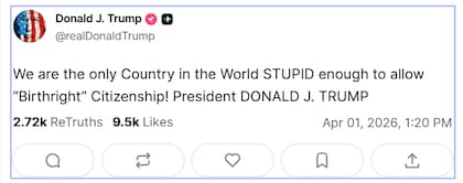 La publicación de Trump después de la audiencia