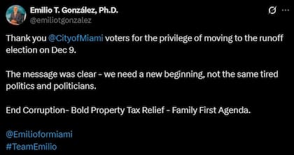 La publicación del candidato republicano a la alcaldía de Miami Beach