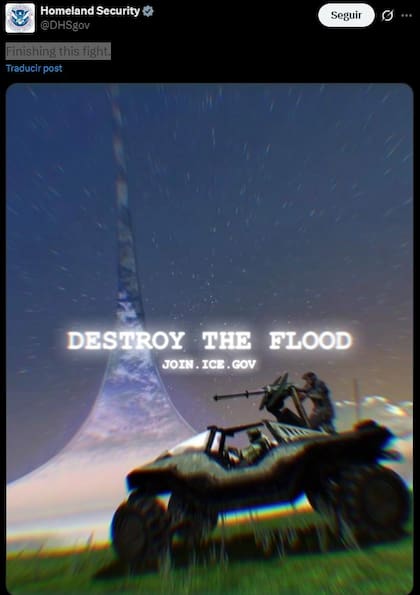 La publicación del DHS que utilizó peronajes del Halo