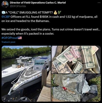 La publicación del director de Operaciones de Campo de la
CBP Miami/Tampa