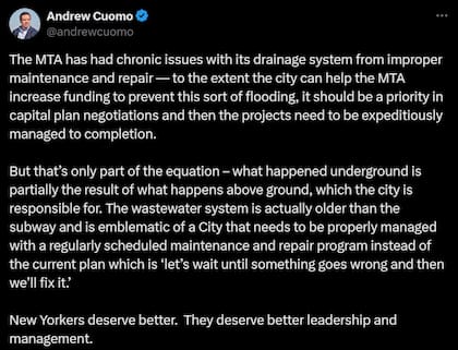 La publicación del exgobernador Andrew Cuomo