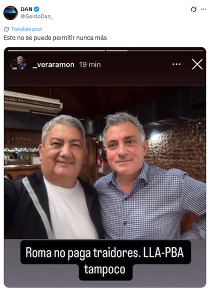 La publicación del Gordo dan que cuestionó la figura de Sebastián Pareja (Fuente: @GordoDan_)