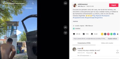 La publicación del Miki Manzur y los comentarios de los usuarios