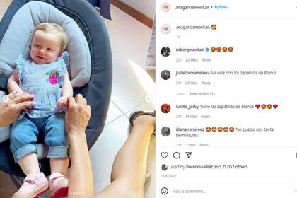 La publicación en el perfil de redes de Ana, que es manejada por su madre (Foto Instagram @anagarciamoritan)
