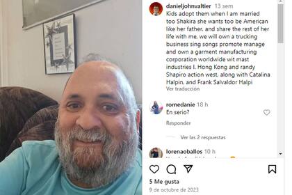La publicación en Instagram del presunto acosador de Shakira