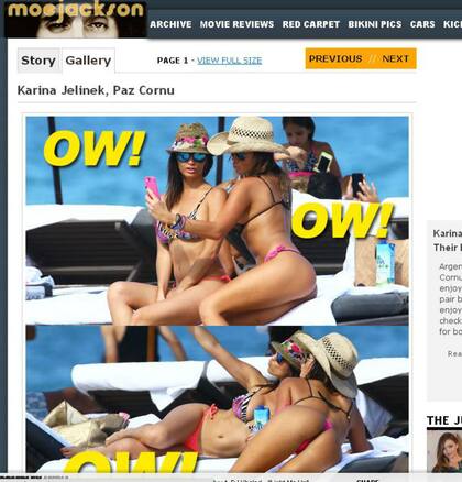 La publicación en la que Jelinek y su amiga se mostraron en bikinis