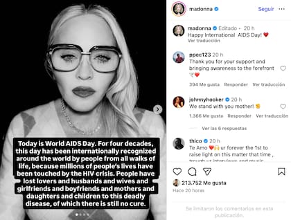 La publicación en la que Madonna se manifestó en contra de la decisión de la administración federal de EE.UU.