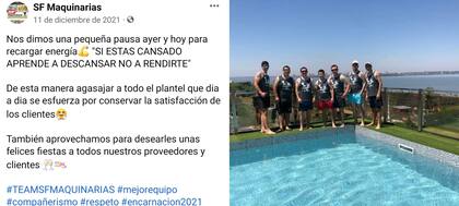 La publicación que compartió el empresario en la cuenta de Facebook de la empresa