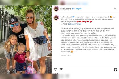 La publicación que generó controversias (Foto Instagram @barby_silenzi)