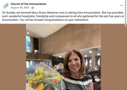 La publicación que muestra que la madre trabajó en la institución