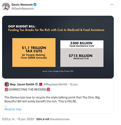 La publicación que respondió Gavin Newsom