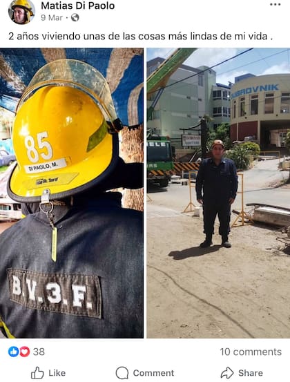 La publicación realizada en marzo en su perfil de Facebook