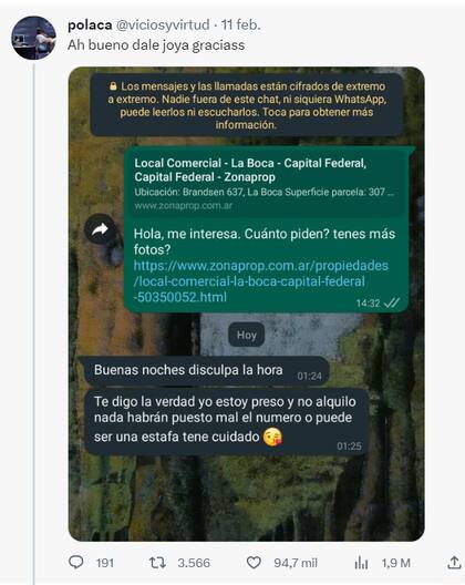 La publicación se volvió viral por su inédita conversación