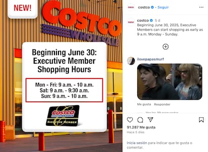 La publicación sobre los horarios extendidos causó debate entre los consumidores. Foto: IG Costco