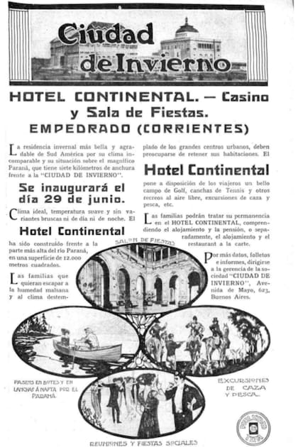 La publicidad de la Ciudad de Invierno en la revista Caras y Caretas de 1913