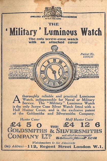 La publicidad de uno de los relojes luminosos que se pintaban en las fábricas donde trabajaban las chicas del radio