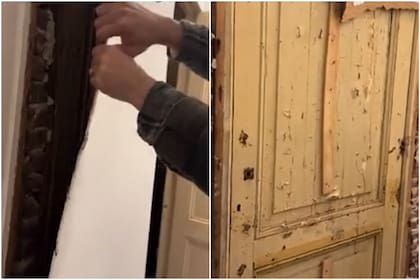 La puerta escondida detrás de la pared fue descubierta mientras remodelaban su casa
