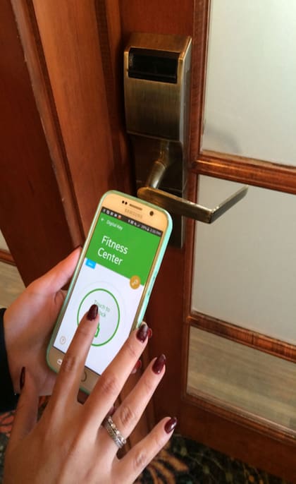 La puerta se puede abrir con una app en el celular