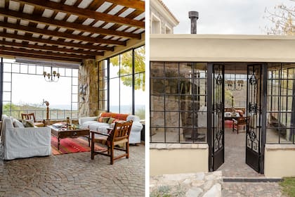 La puerta y los cerramientos de hierro se compraron en remates. Algunos eran del Edificio Dreyfus, edificio de oficinas de estilo academicista francés en la esquina de Corrientes y Alem, en pleno Centro.