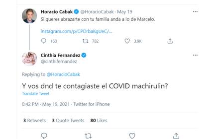 La punzante respuesta de Cinthia Fernández a la queja de Horacio Cabak por el distanciamiento en el programa de Marcelo Tinelli