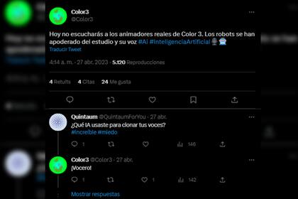 La radio comunicó por Twitter sobre la prueba (Captura Twitter)