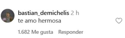 La reacción de Bastian Demichelis en la publicación de Evangelina Anderson