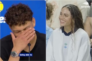La reacción de Ben Shelton cuando su novia se filtró en la conferencia del US Open