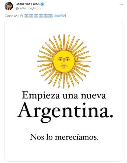 La reacción de Catherine Fulop ante el triunfo de Javier Milei