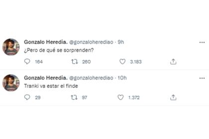 La reacción de Gonzalo Heredia (Foto: Twitter @gonzaloherediao)