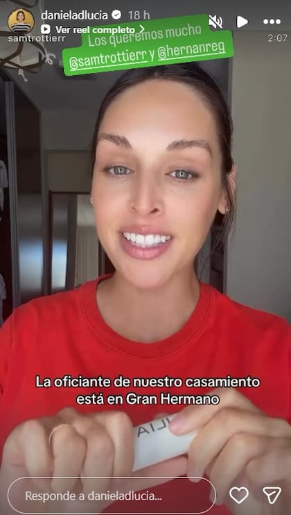 La reacción de la cuenta de Daniela de Lucía a Sam, la emprendedora de la yerba Cósmico