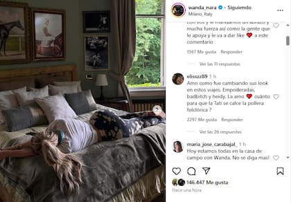 La reacción de los seguidores de Wanda Nara ante su posteo en la casa de campo