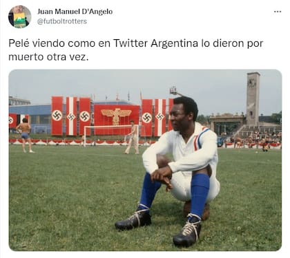 La reacción de los usuarios a la falsa noticia de la muerte de Pelé (Foto: Twitter)