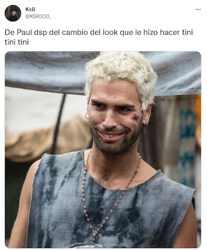 La reacción de los usuarios al nuevo look de Rodrigo De Paul (Foto: Captura de Twitter)