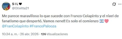 La reacción de los usuarios tras la llegada de Colapinto al país