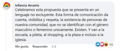 La reacción de los vecinos al posteo en lenguaje inclusivo de la Municipalidad de Viedma (Foto: Facebook)