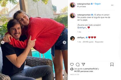 La reacción de Pampita Ardohain ante el tierno posteo de su esposo por los 15 años de Delfina