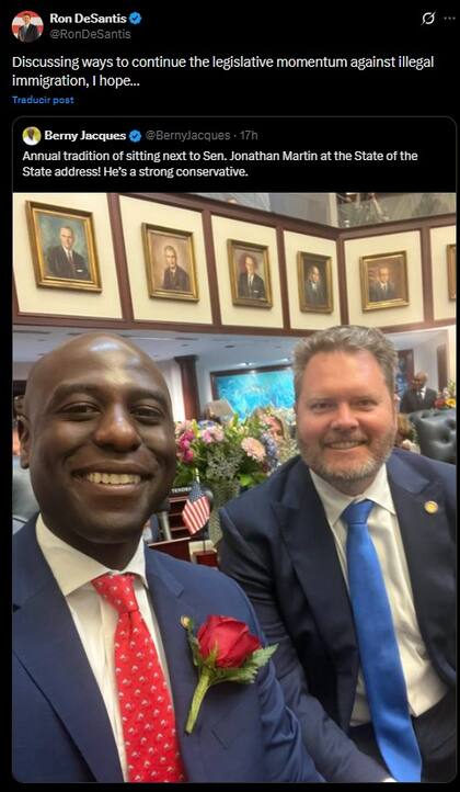 La reacción de Ron DeSantis en su cuenta de X