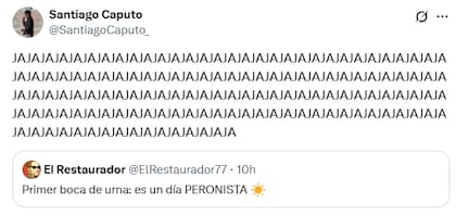 La reacción de Santiago Caputo en X