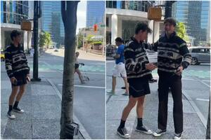 Un fan idéntico a Shawn Mendes lo sorprendió en la calle y su reacción se hizo viral