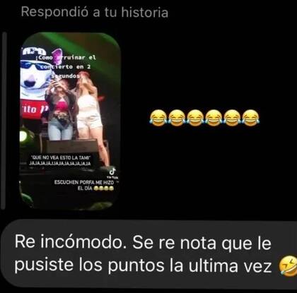 La reacción de Tamara Báez tras la viralización de un video que mostraba a L-Gante junto a dos chicas en el escenario