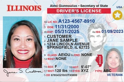 La Real ID de Illinois se distingue por una estrella dorada en la parte superior derecha