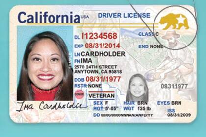 La Real ID en California tiene un oso y una estrella en la esquina superior derecha (Archivo)