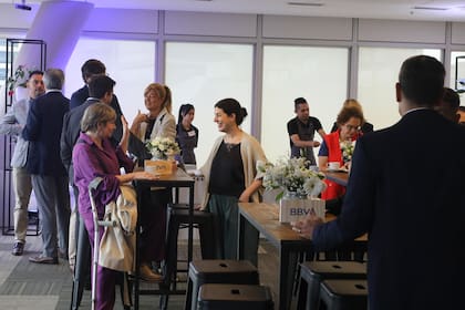 La recepción antes del inicio de la jornada.