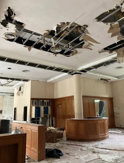 La recepción del Hotel Campanario, en Beverly Hills, hoy