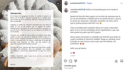 La receta de la ganadora de MasterChef es sobre un bizcocho de oliva con manzana