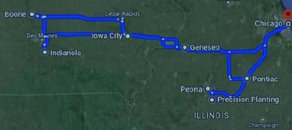 La recorrida por Illinois-Iowa