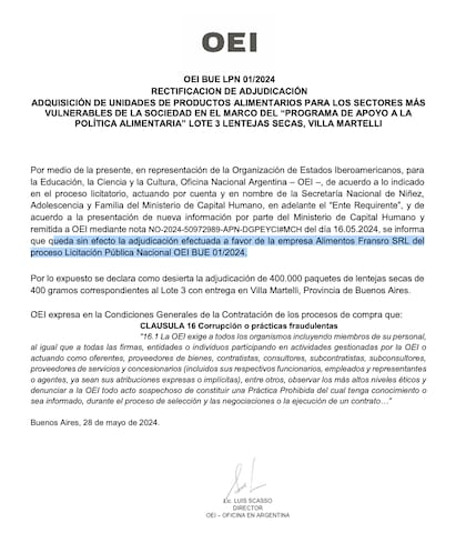 La rectificación de la OEI