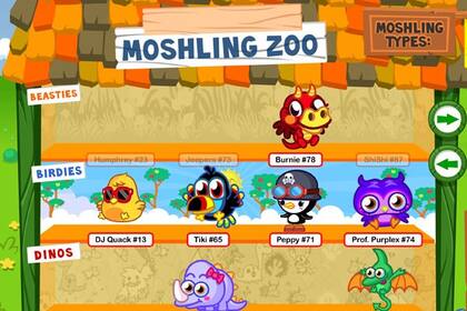 La red social Moshi Monsters permite adoptar una mascota, y personalizar su diseño dentro de un ambiente regulado por moderadores