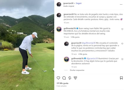 La reflexión del exarquero sobre el aprendizaje que adquirió con el golf