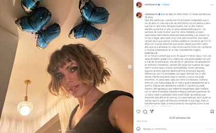 La reflexión que compartió Natalie Pérez en Instagram